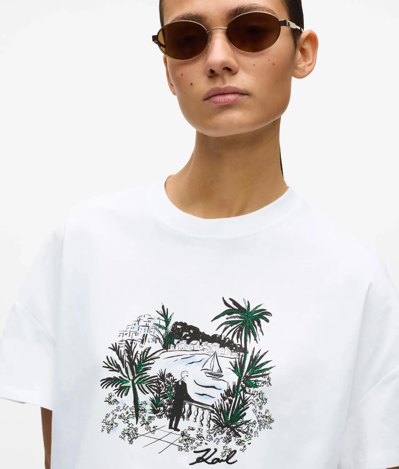 Karl Lagerfeld Villa la Vigie T-Shirt Bio-Baumwolle