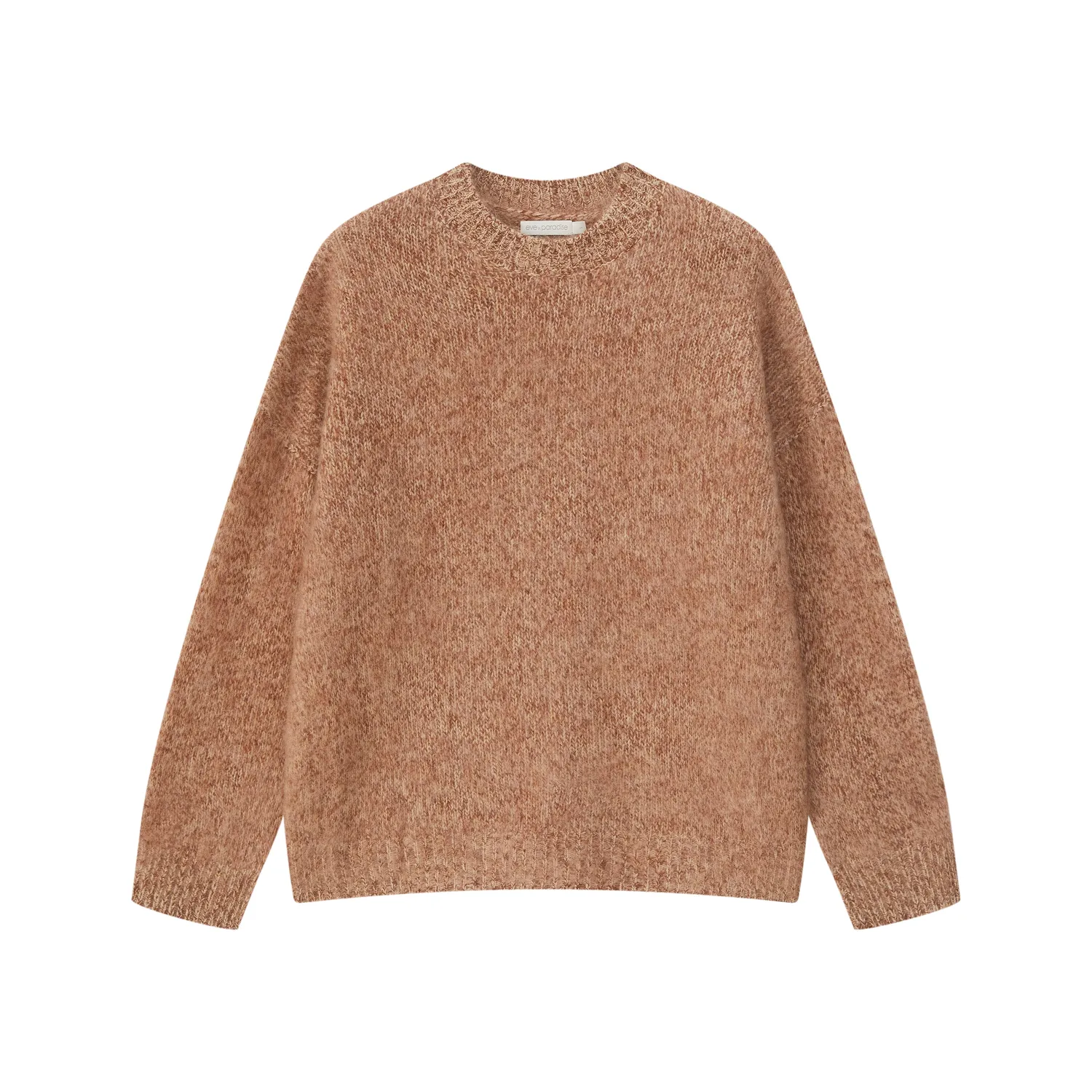 Senatex Rundhals Pullover Hazelnut reine Merinowolle