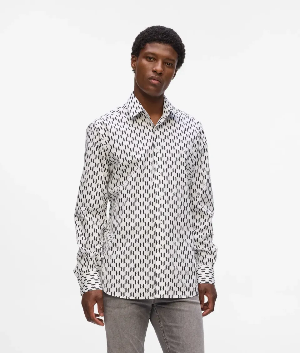 Karl Lagerfeld Monogram Hemd Baumwolle Herren