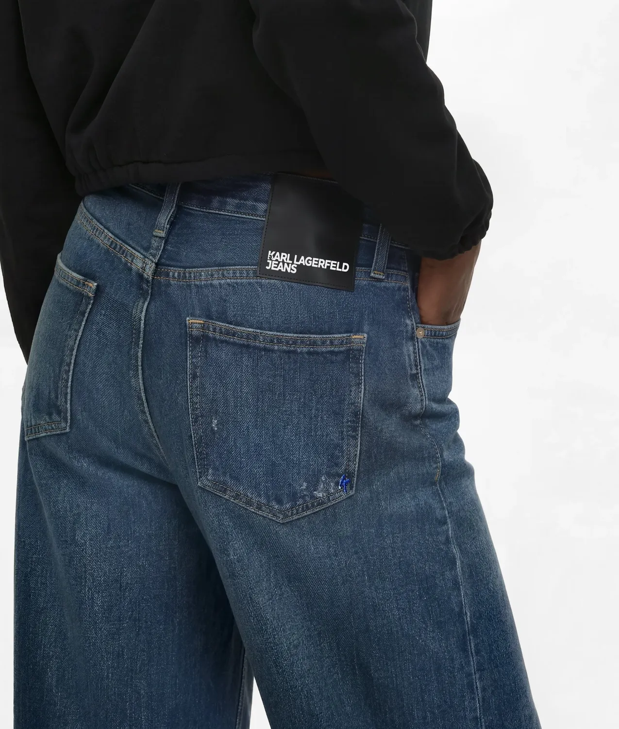 Karl Lagerfeld KL Jeans Wide-Leg Jeans Low-Rise washed