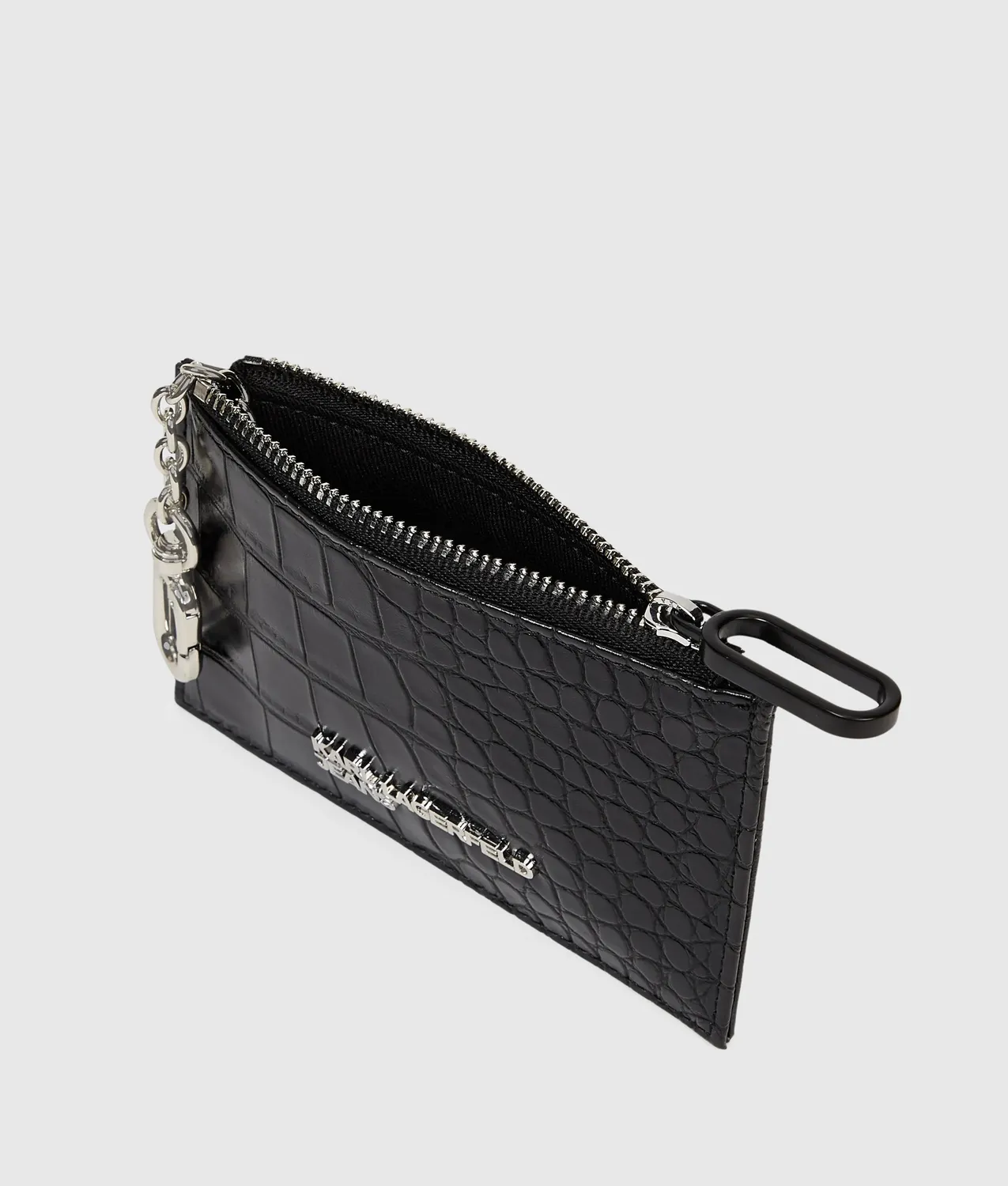 Karl Lagerfeld KL Jeans Metal Logo Kartenetui Kroko-Optik