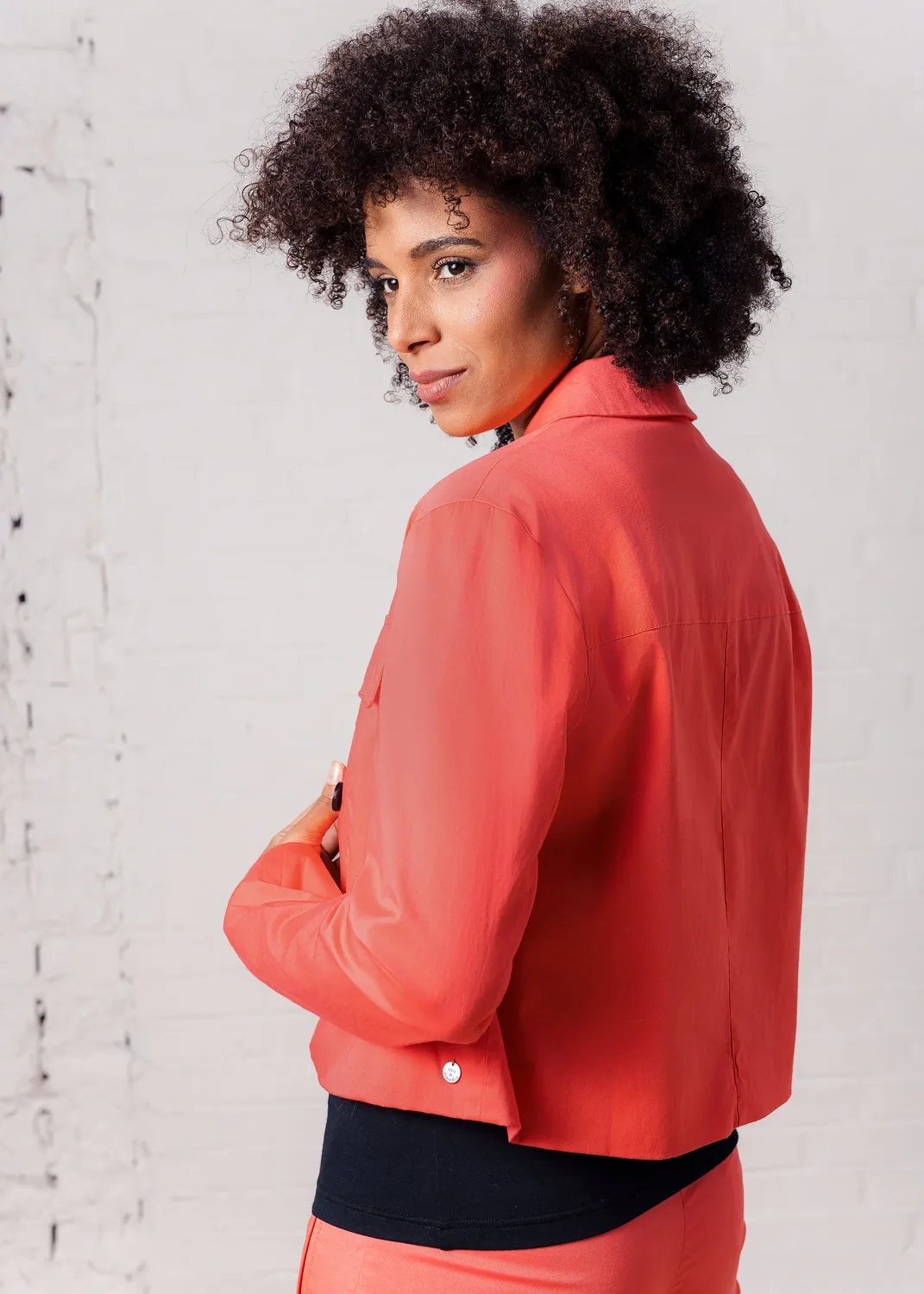 Senatex Jacke Baumwoll-Mix kurz Coral leicht