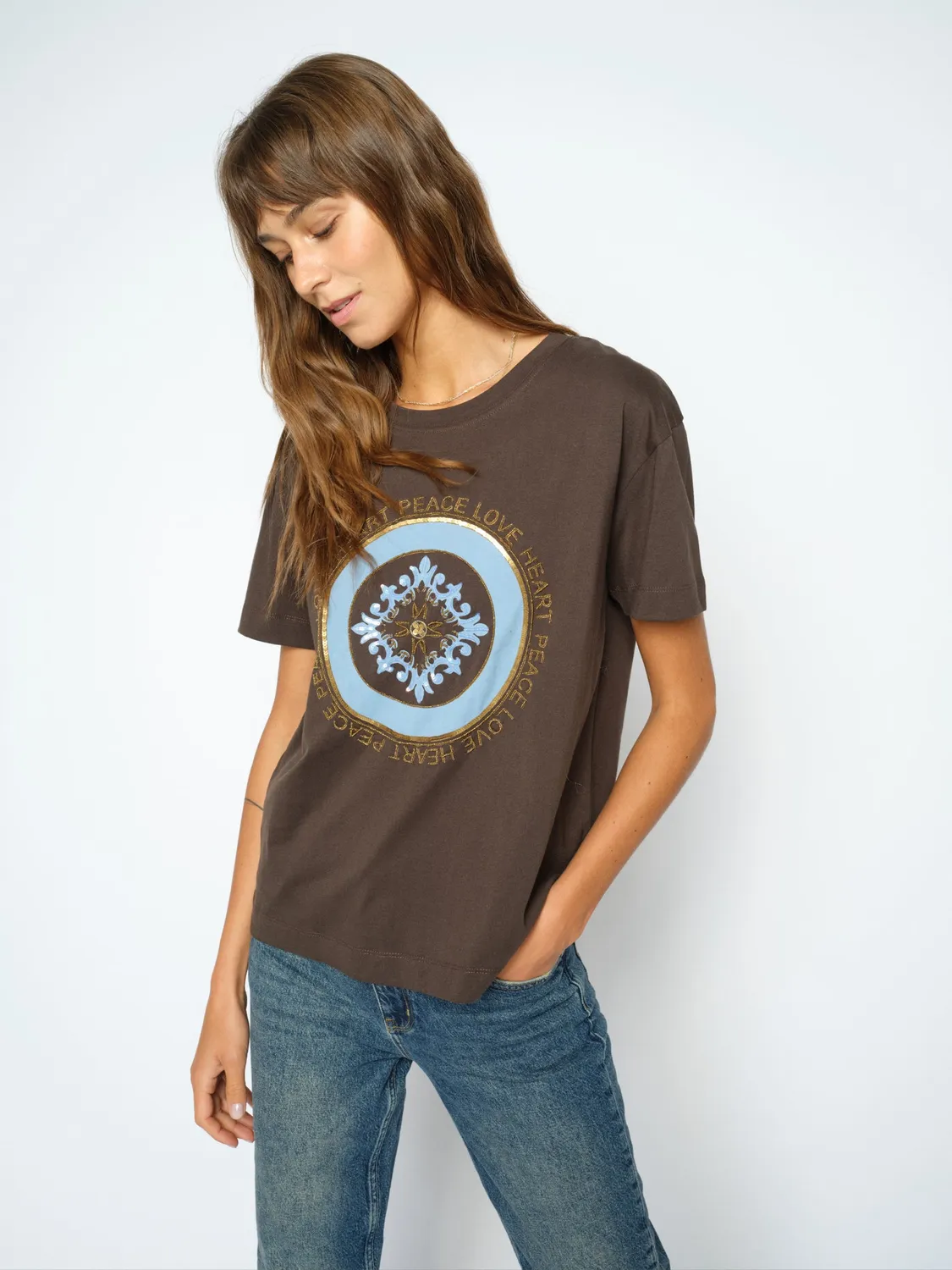 Mos Mosh MMAsli O-Neck Tee T-Shirt Port Royale Print