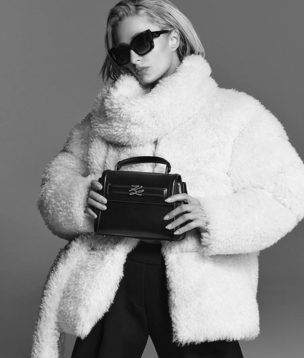 Karl Lagerfeld K/Autograph Henkeltasche Leder schwarz