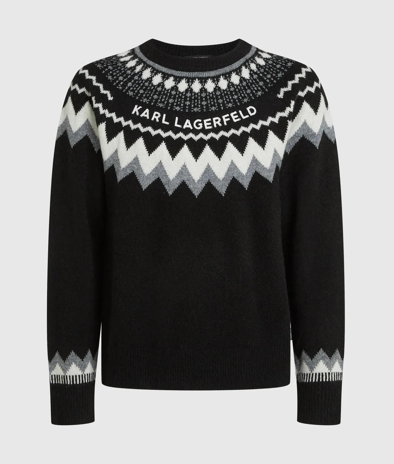Karl Lagerfeld Fairisle Strickpullover Logo Crew-Neck