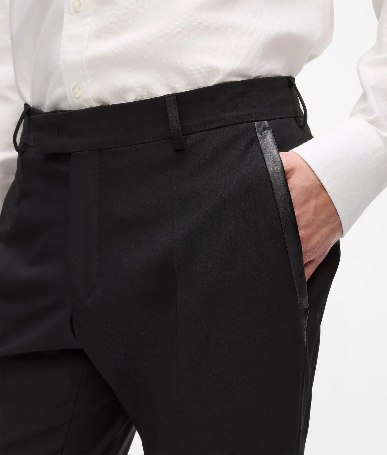 Karl Lagerfeld Faux-Leather Detail Hose Herren Rock-Chic
