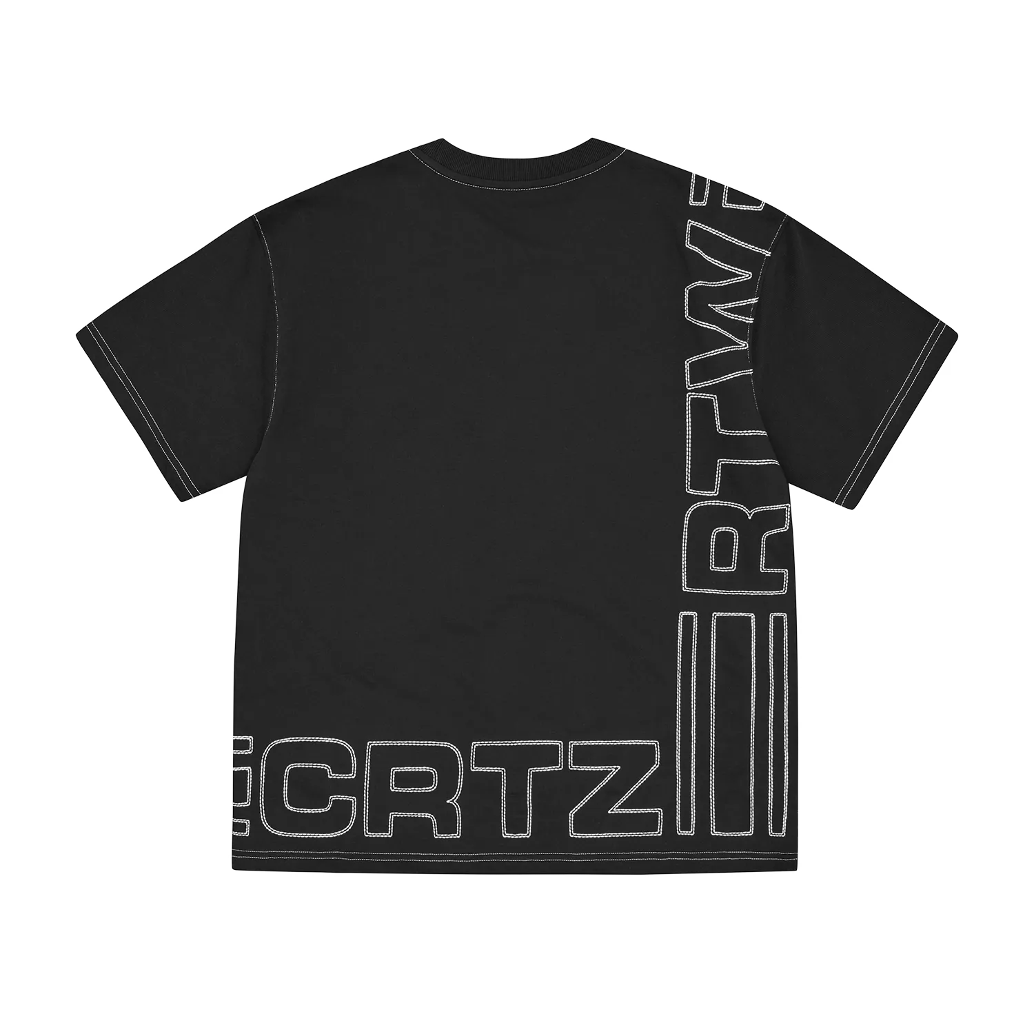 Corteiz Outline Heavyweight Tee T-Shirt Schwarz Stickerei