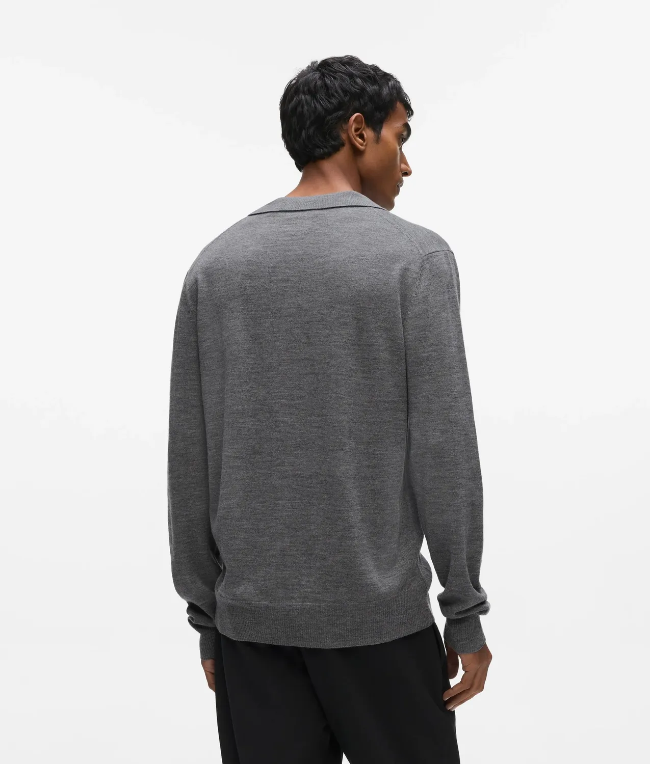 Karl Lagerfeld Merino Poloshirt langarm Wolle