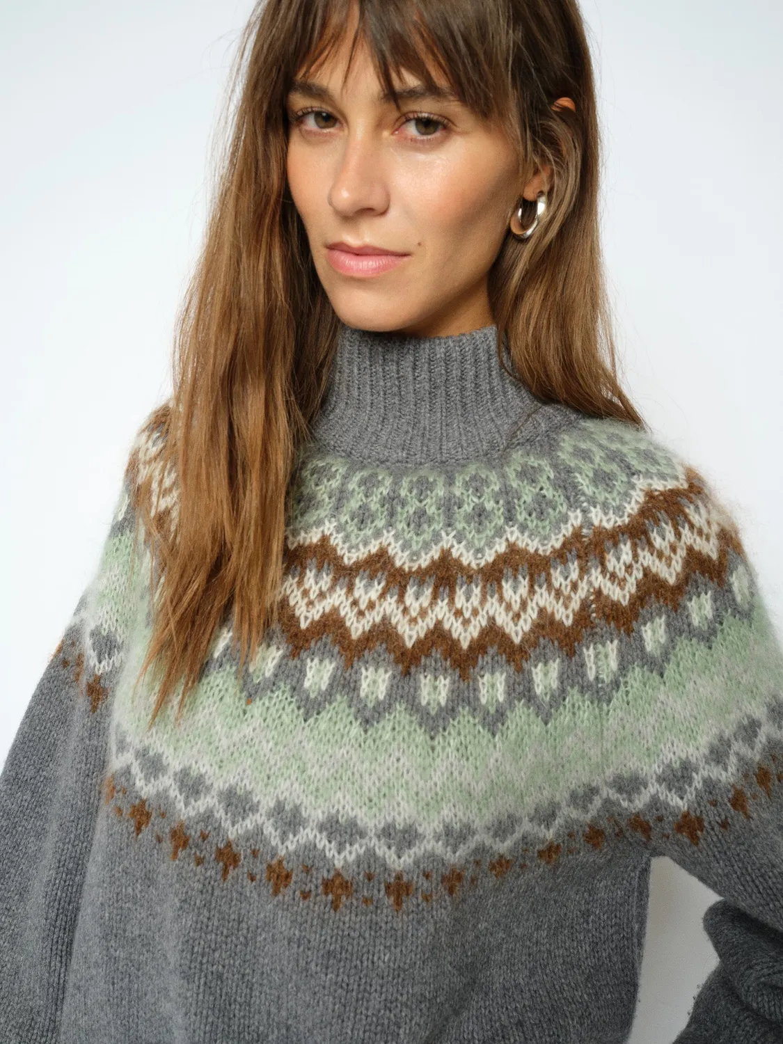 Mos Mosh MMDaya Fjord Highneck Strickpullover Jacquard