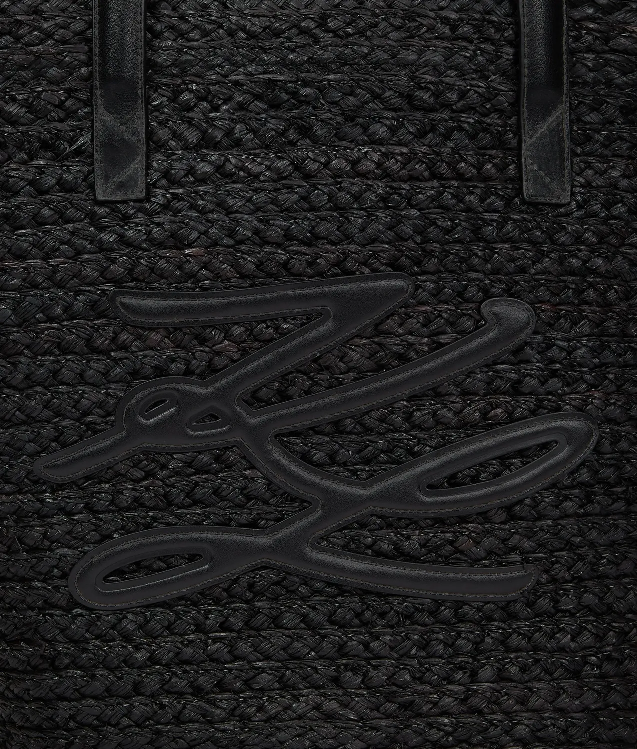 Karl Lagerfeld Autograph Raffia Strandtasche Natur