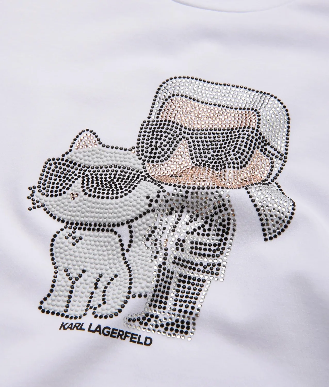 Karl Lagerfeld Ikon Choupette Mädchen T-Shirt Strass