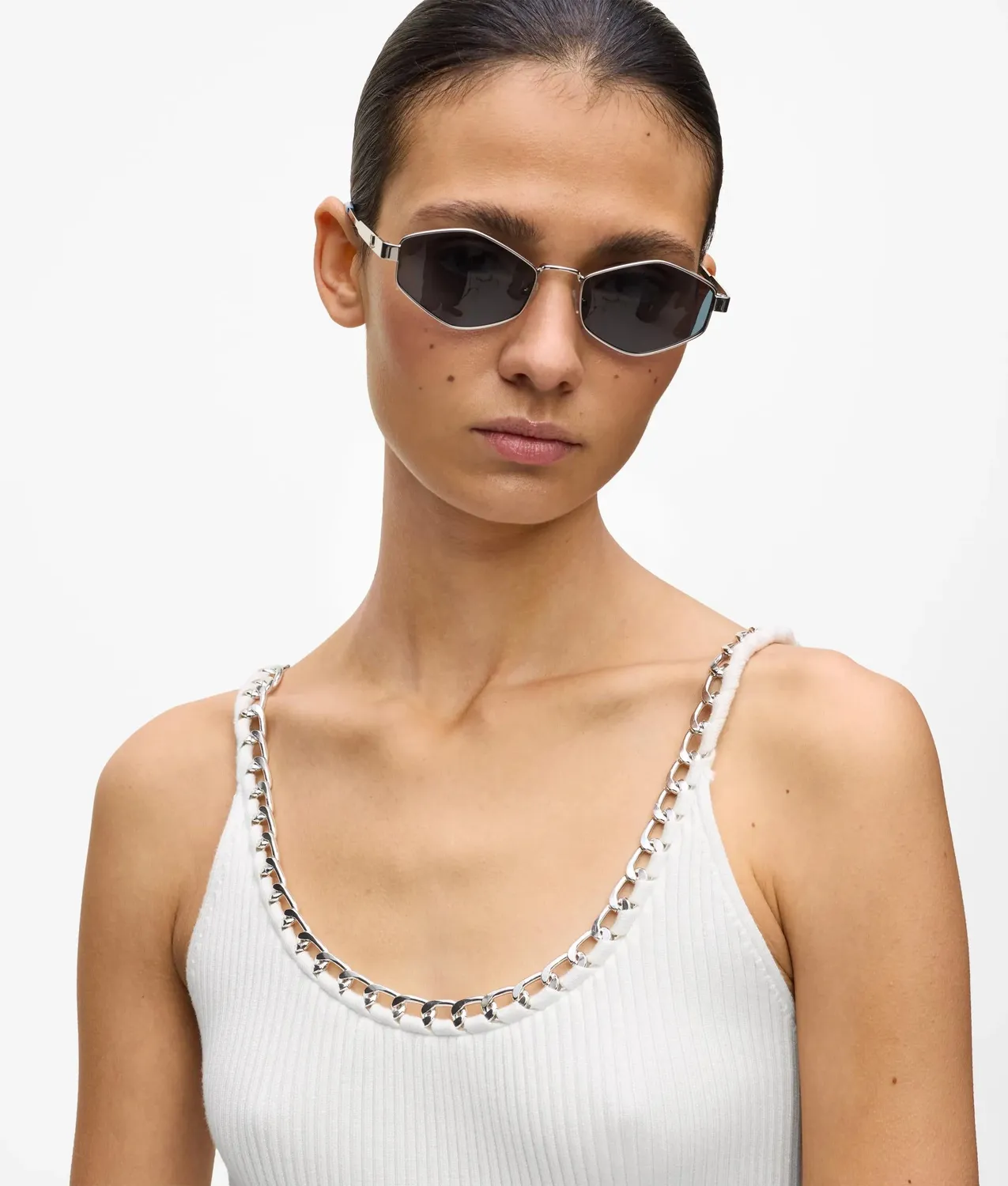 Karl Lagerfeld Chain Stricktop ärmellos Kette schwarz
