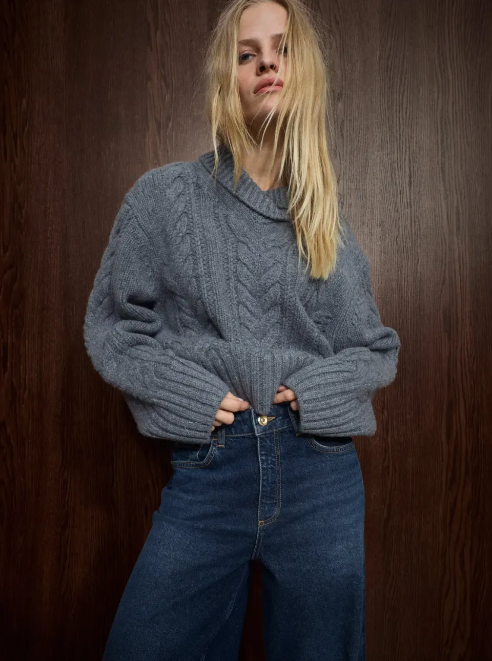 Mos Mosh MMGodinaz Quilt Strickpullover Thunderstorm