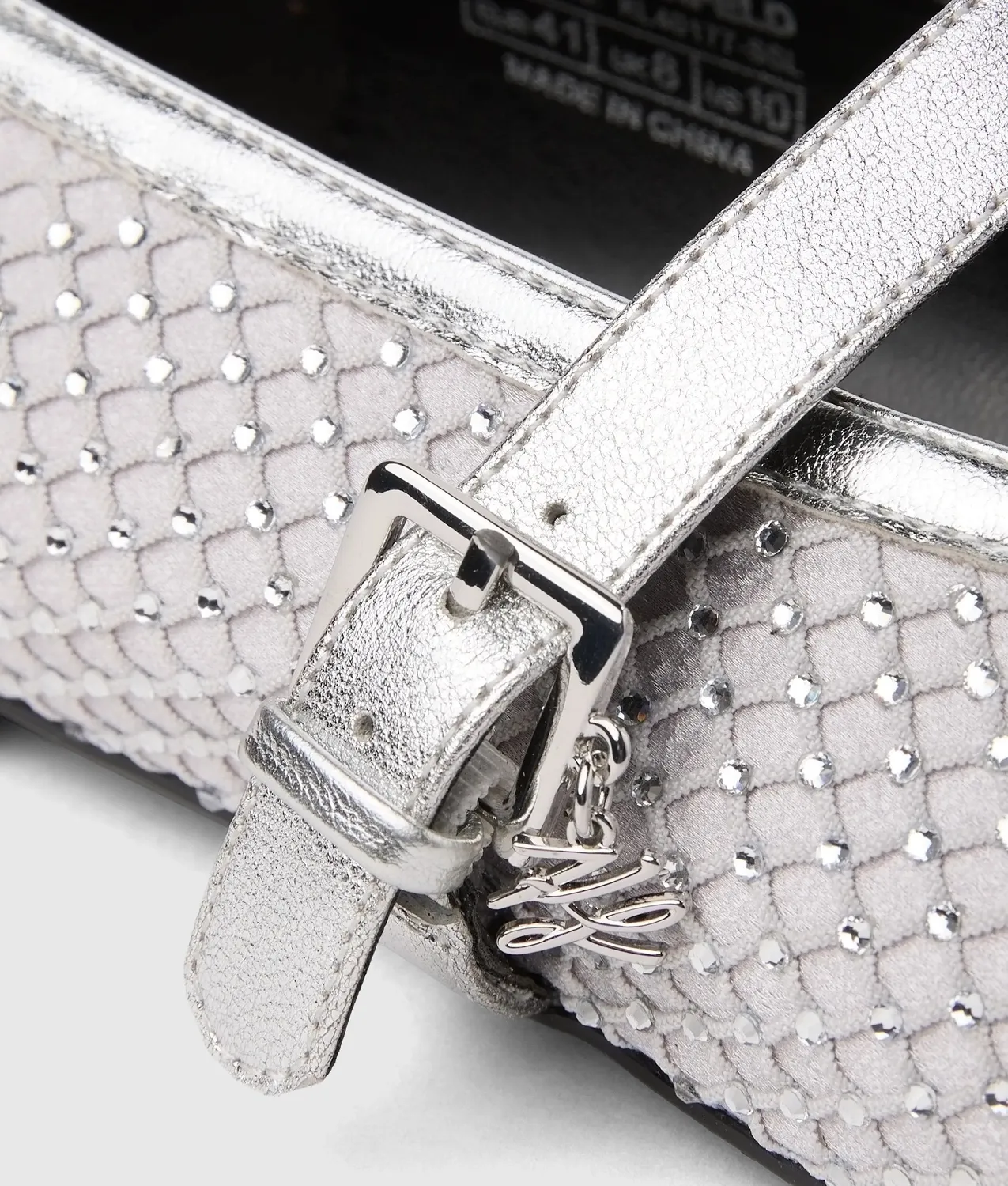 Karl Lagerfeld Karo Mesh Mary Janes Strass 4-10