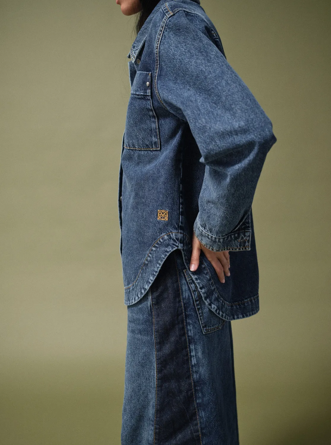 Mos Mosh MMHEcho Tales Shirt Jeanshemd Blue Denim Relaxed