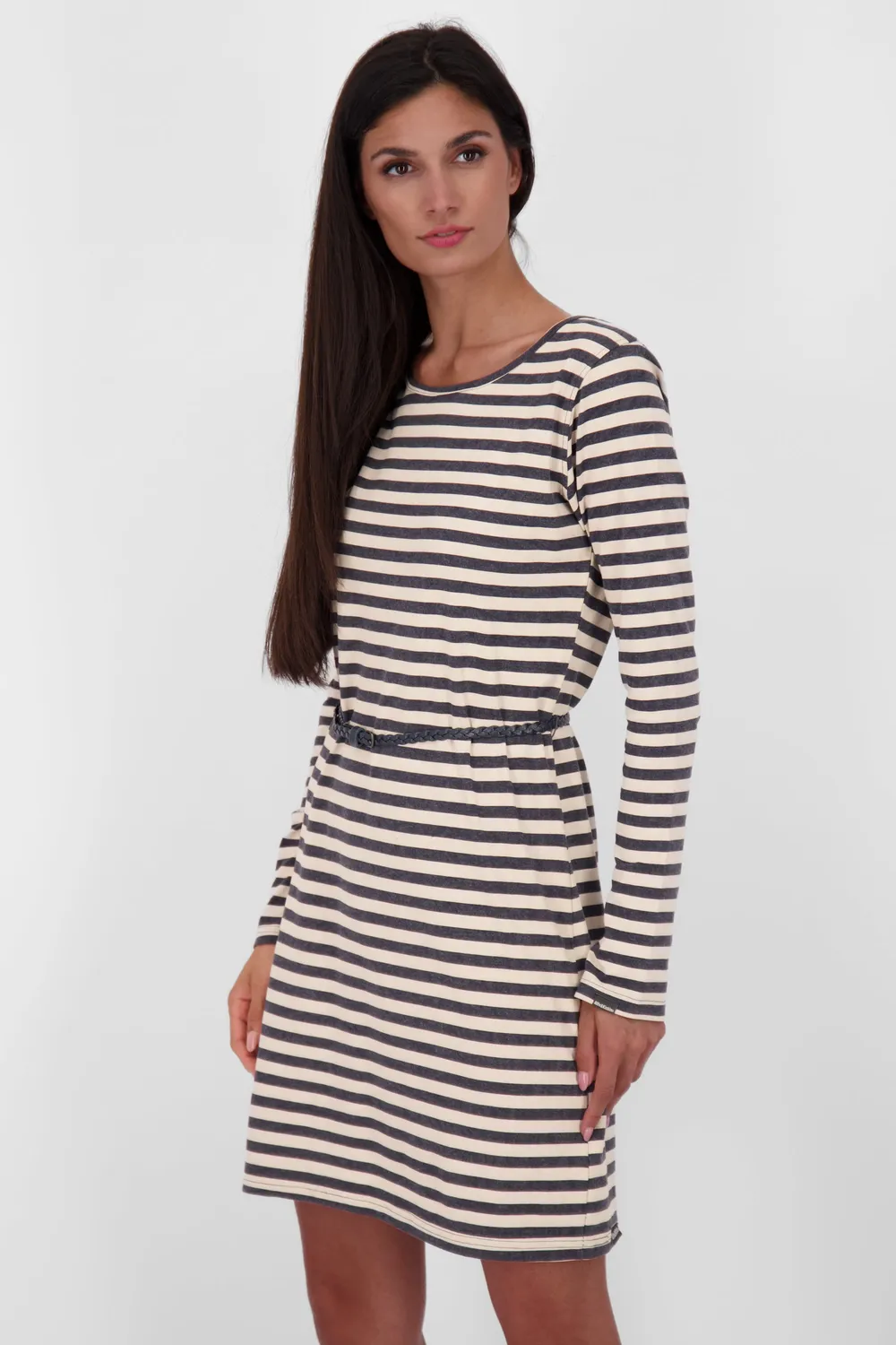 Alife & Kickin EllinAK Z Kleid langarm dunkelblau gestreift