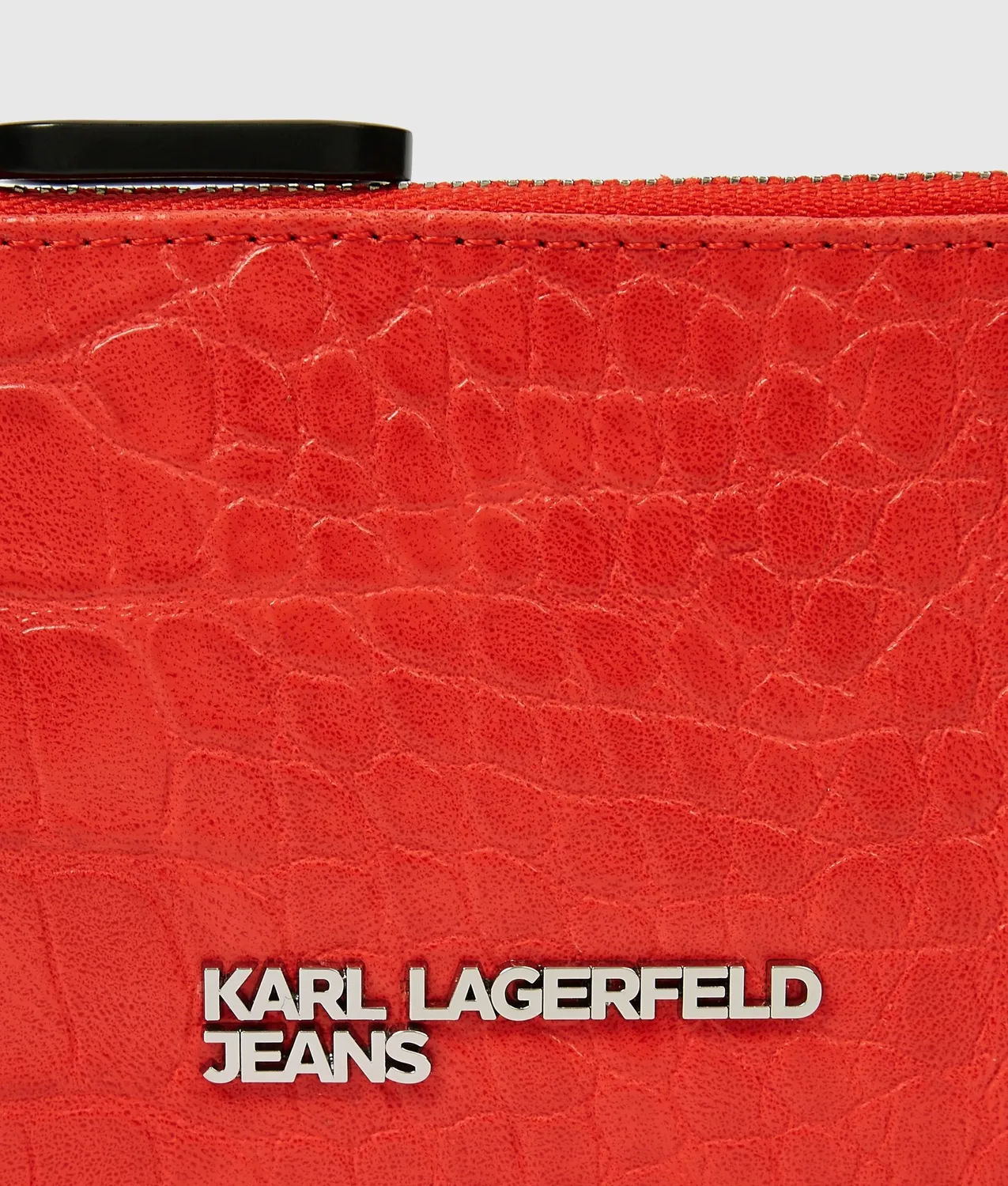 Karl Lagerfeld KL Jeans Croco Kartenetui mit Zip schwarz