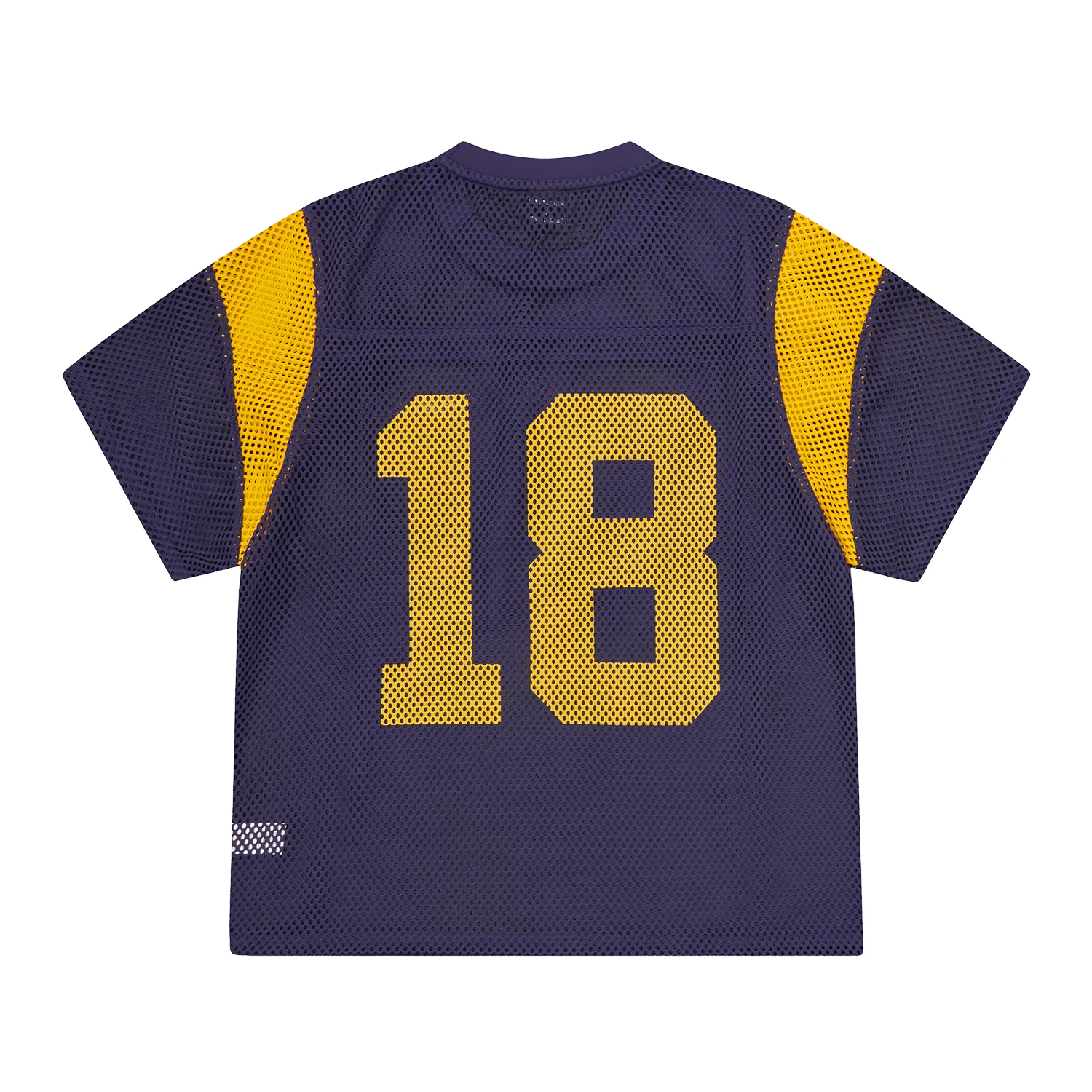 Corteiz Open Mesh Panel Jersey Navy Yellow Polyester