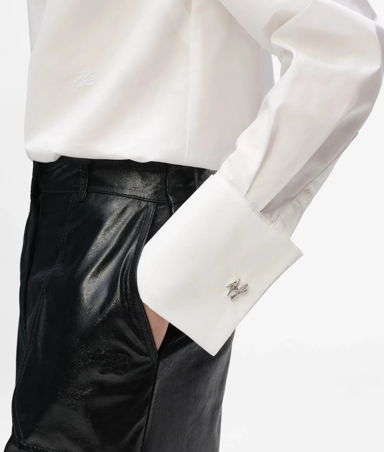 Karl Lagerfeld High Neck Bluse mit Stehkragen