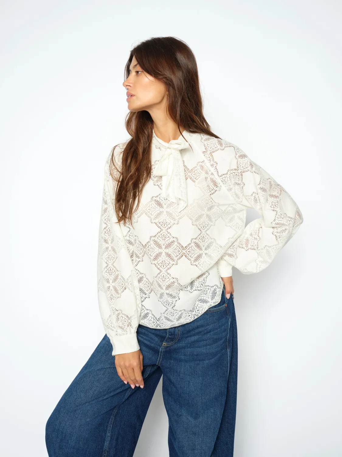 Mos Mosh MMTamlyn Lace Bluse Spitzenbluse Bindeband