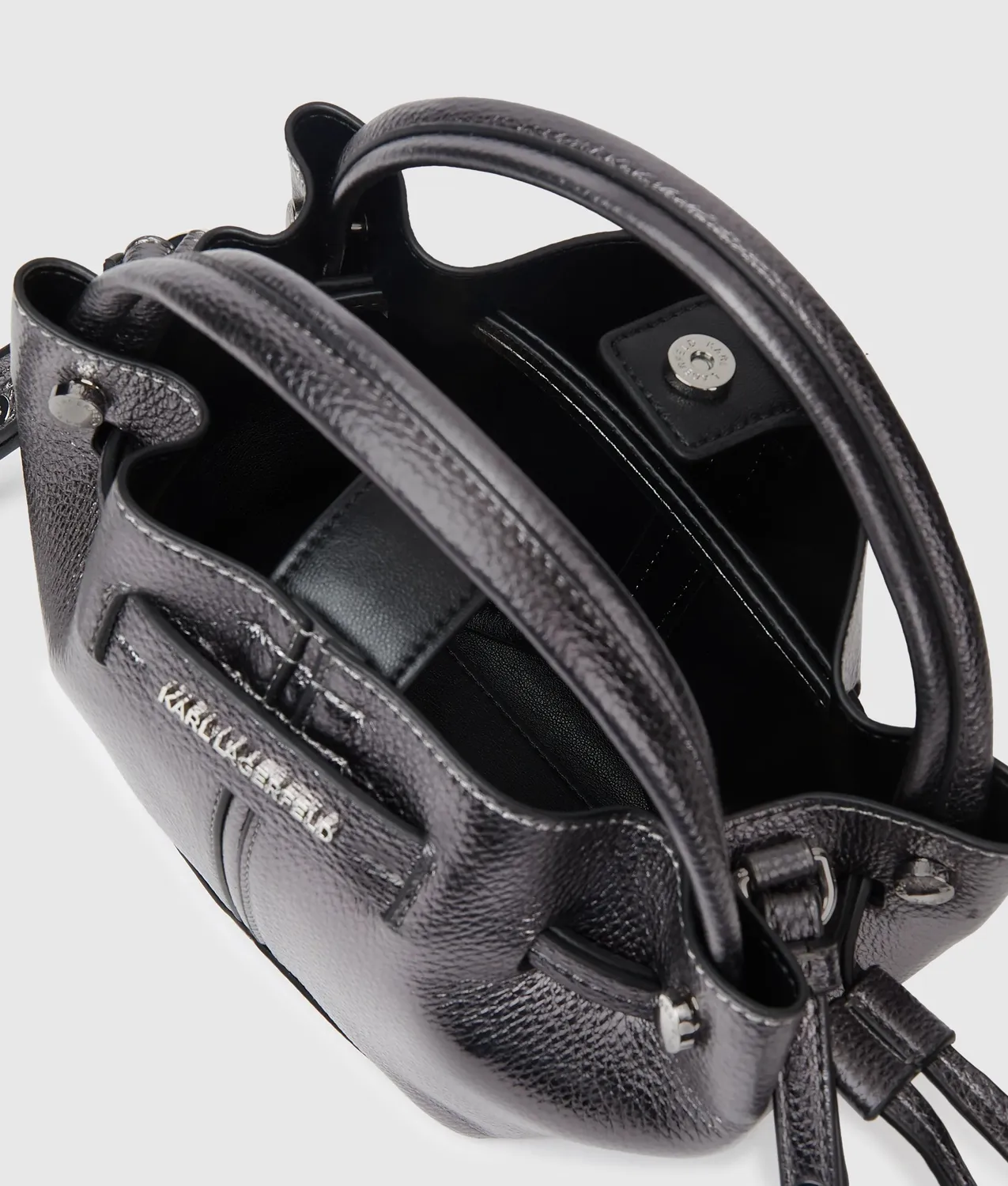 Karl Lagerfeld K/Pierced Bucket Bag Mini Metallic