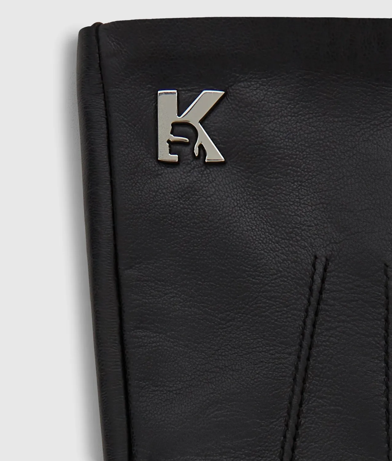 Karl Lagerfeld K Logo Lederhandschuhe schwarz