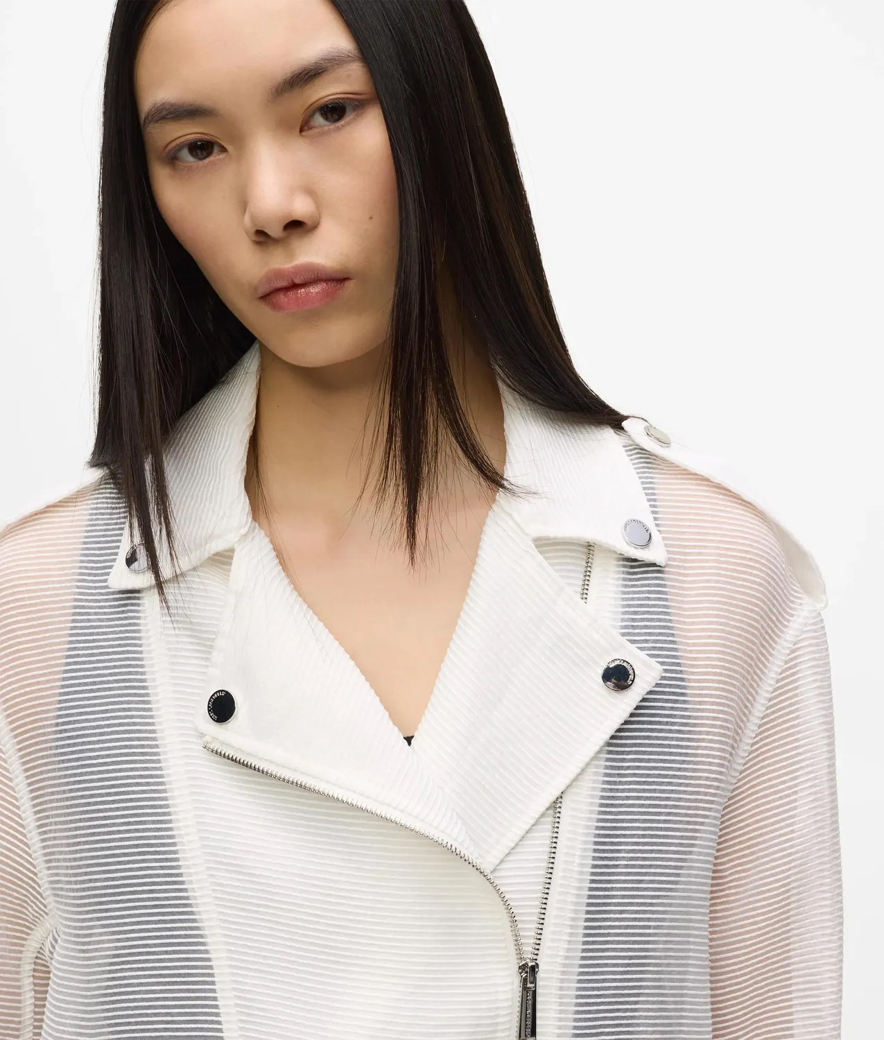 Karl Lagerfeld Organza Bikerjacke Transparent Größe 0-10