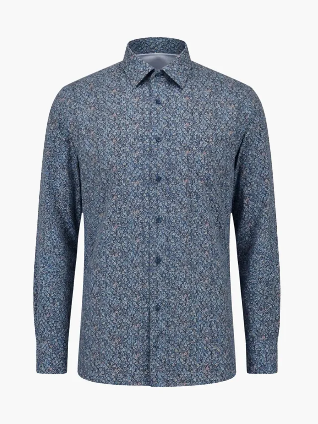 Gloriette Hemd Windsor Fashion Fit Dunkelblau Gemustert