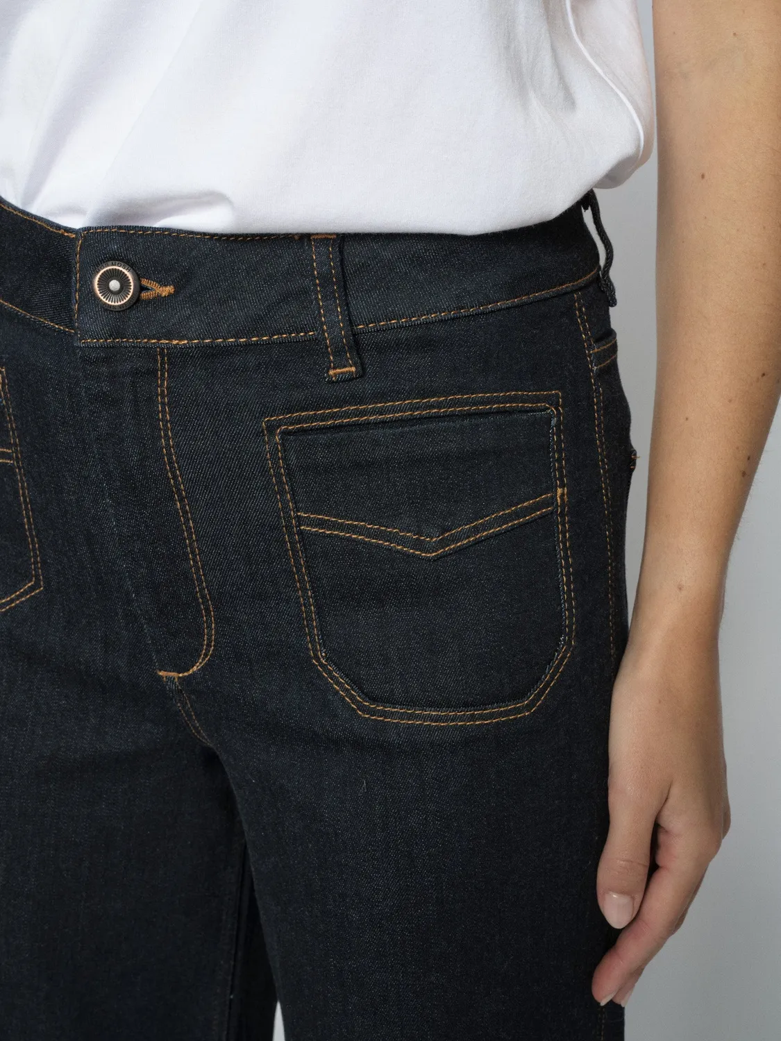 Mos Mosh MMColette Deluxe Wide-Leg Jeans Mid Blue 32