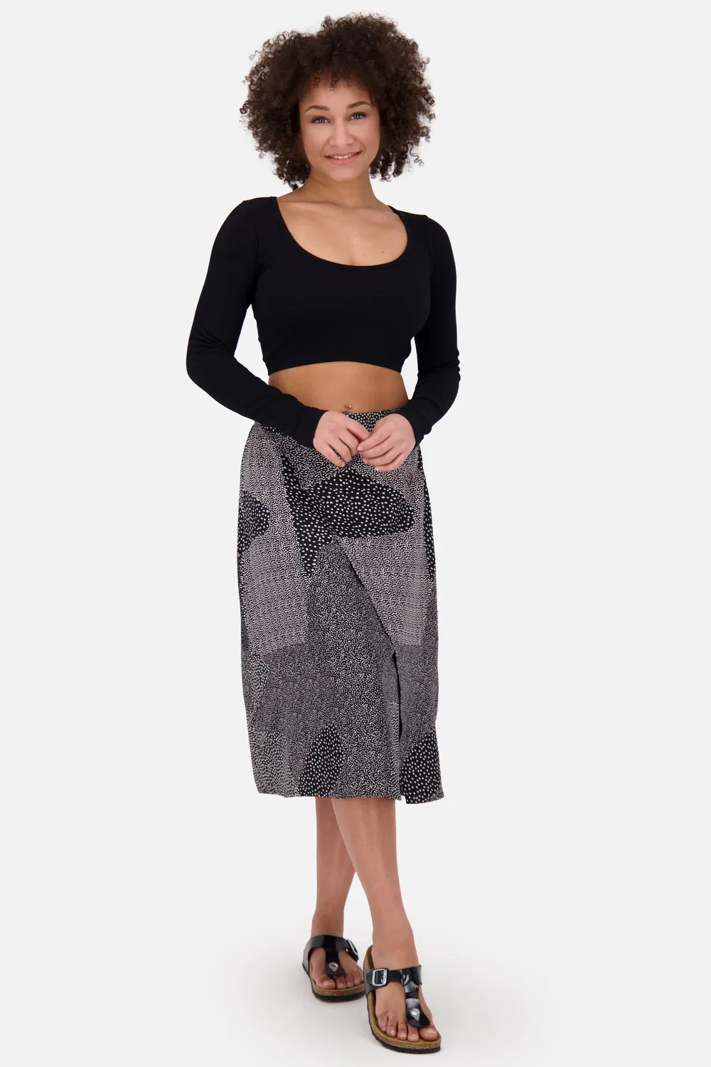 Alife & Kickin SylvieAK B Short Rock schwarz Wickeloptik