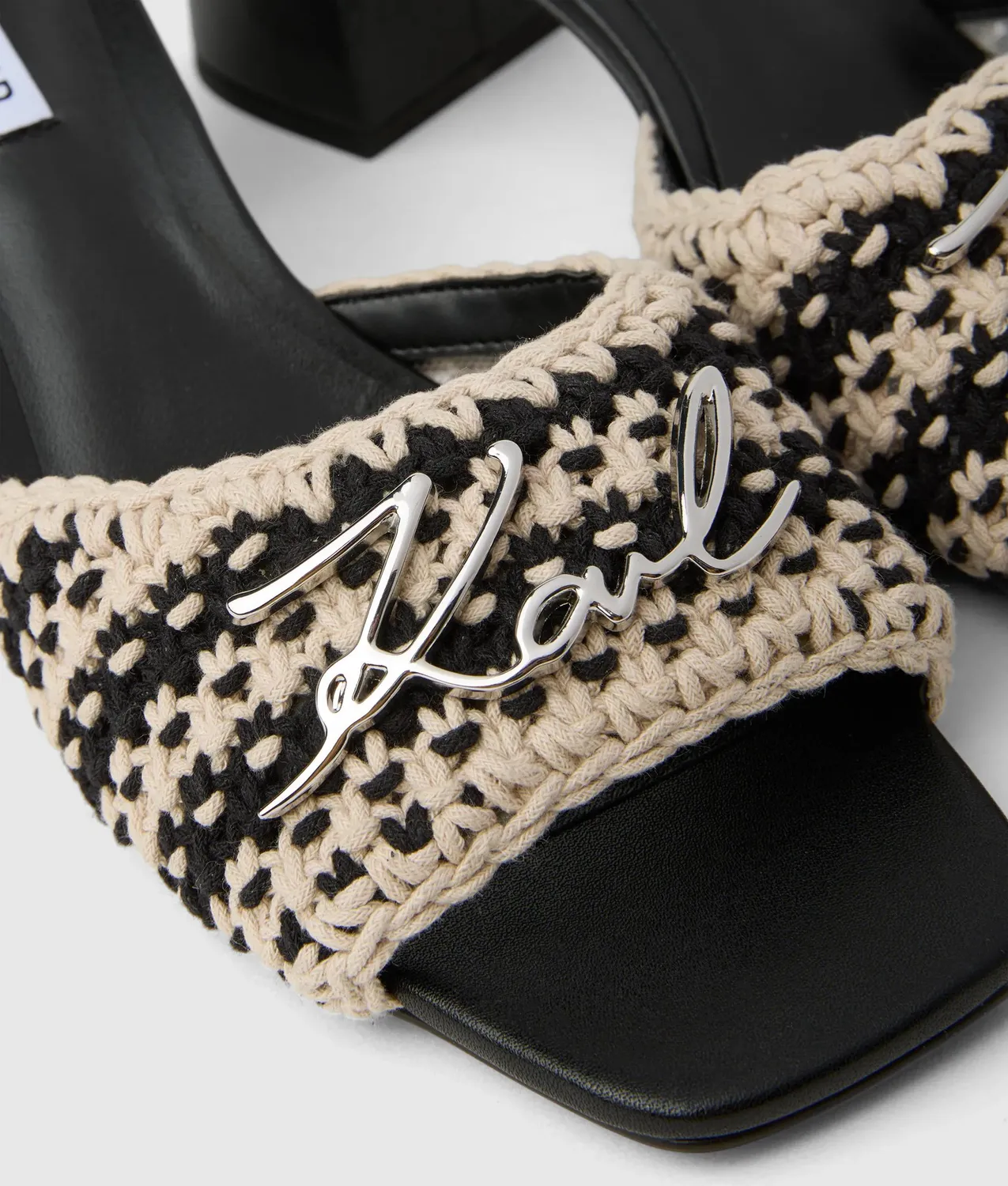 Karl Lagerfeld Plaza II Sandalen Häkel Blockabsatz Gr.4-10