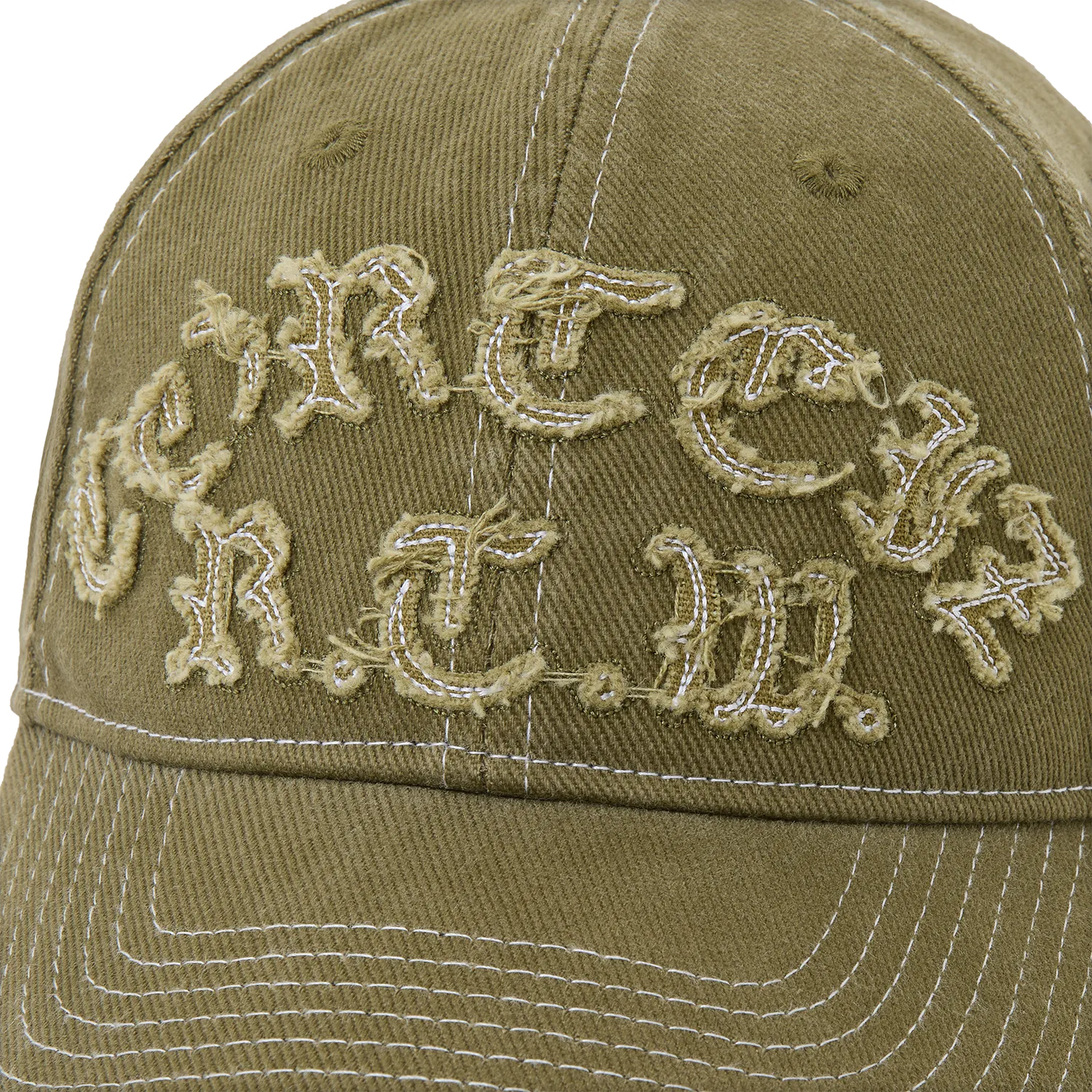 Corteiz Diplomatic Cap Olive mit Kontrastnaht