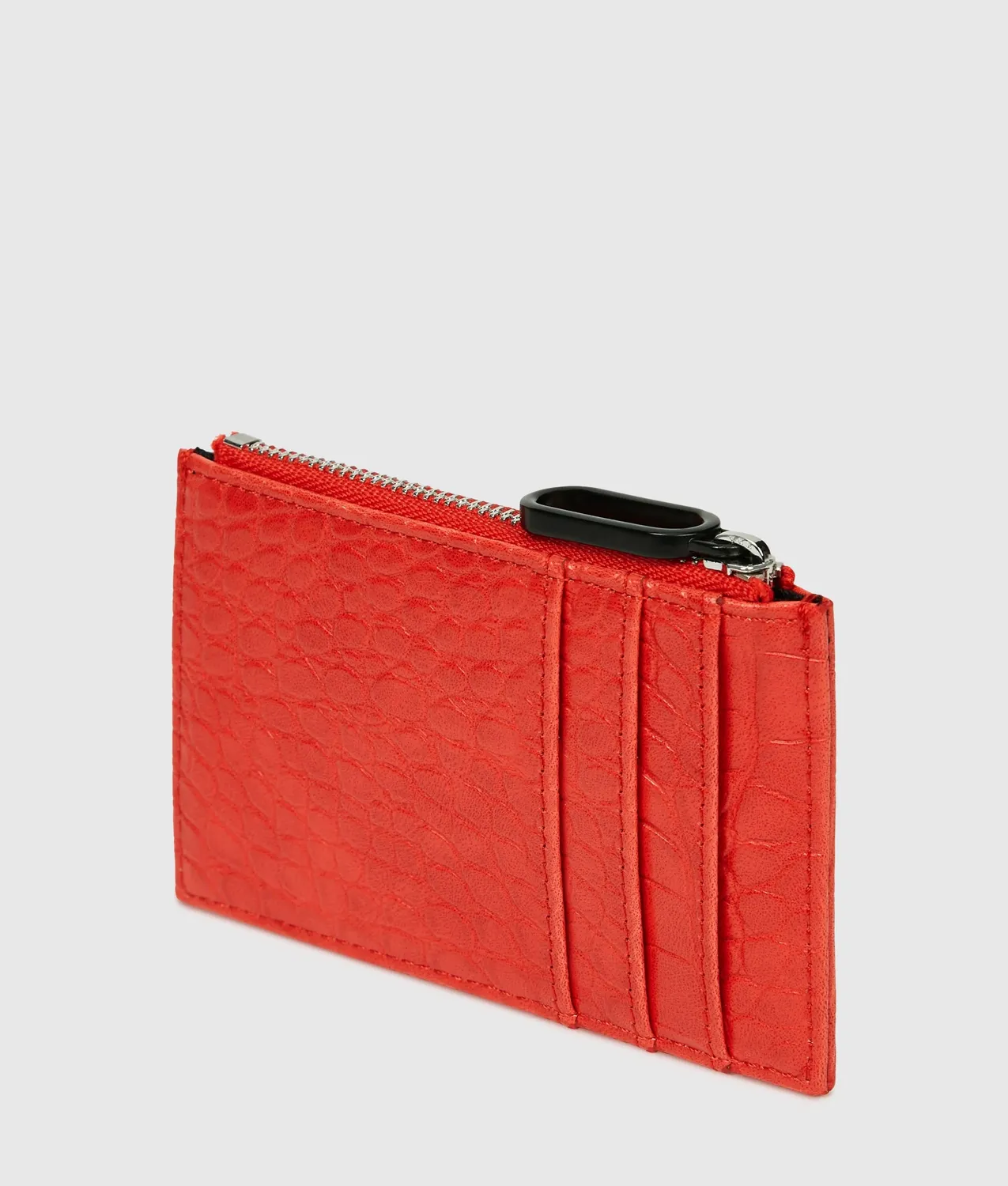 Karl Lagerfeld KL Jeans Croco Kartenetui mit Zip schwarz