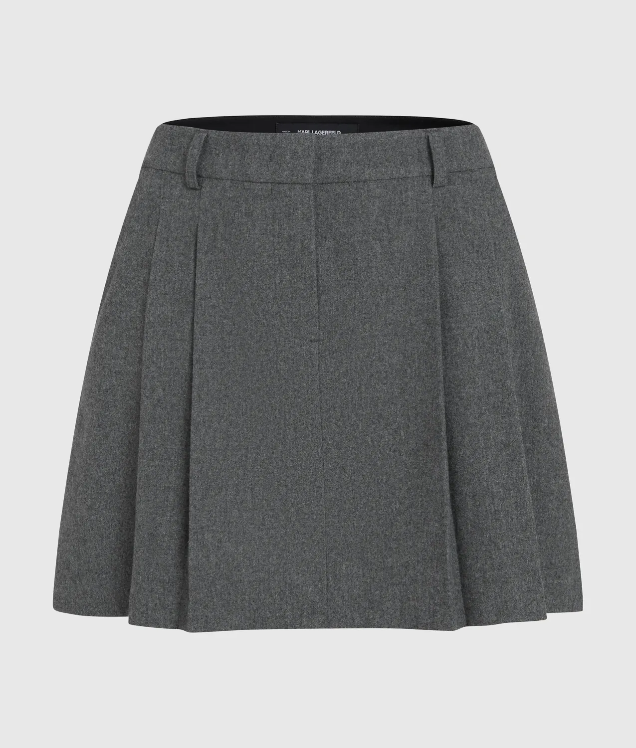Karl Lagerfeld Mini Skort Falten Wolle schwarz