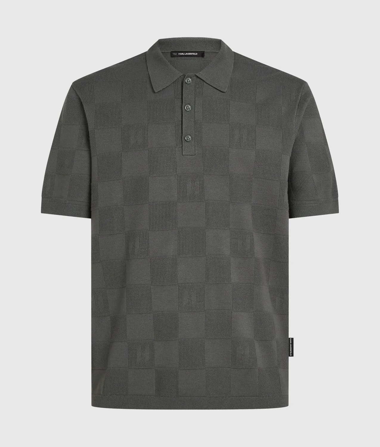Karl Lagerfeld Monogram Checked Poloshirt kariert
