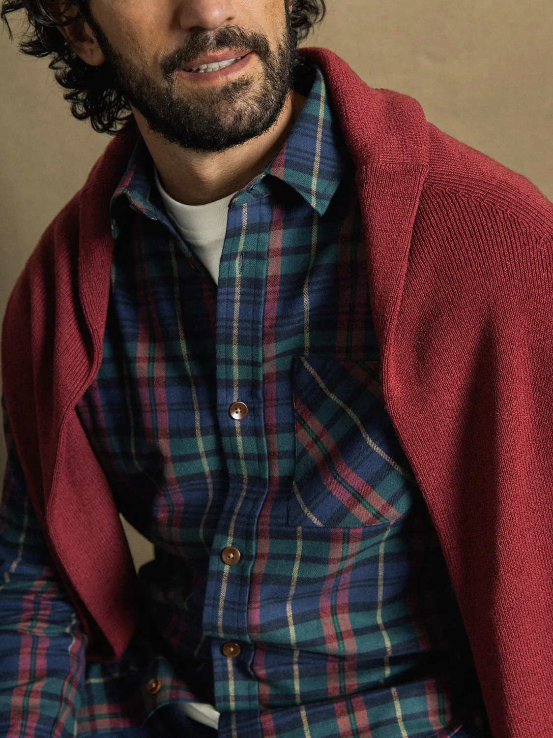 Mos Mosh MMGDavid Hang Overshirt Burnt Russet kariert