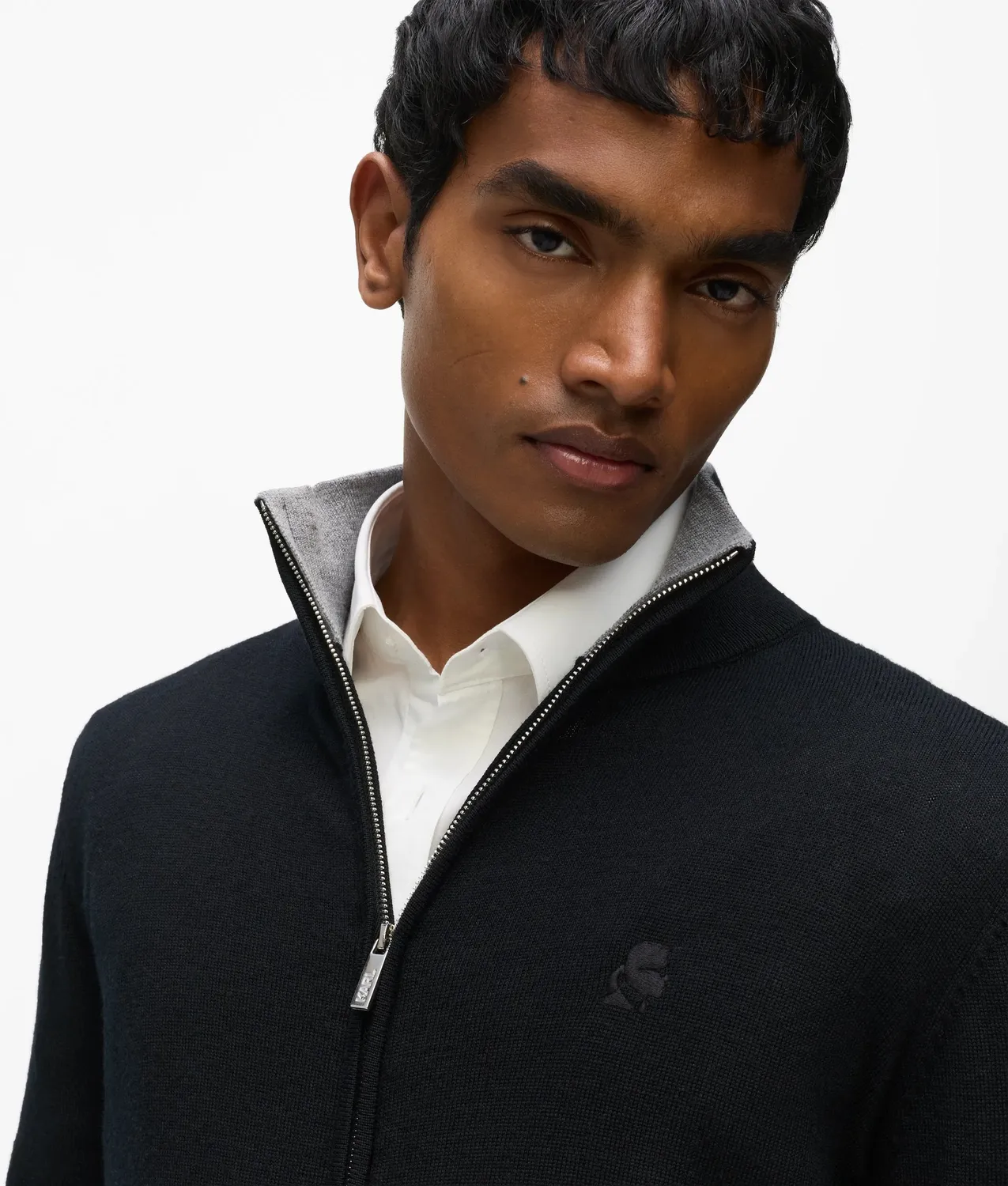 Karl Lagerfeld Wool Zip Cardigan Herren Wolle