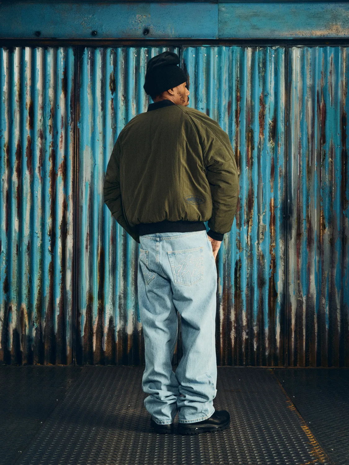 Corteiz Guerillaz Heavy Duty Bomber Olive Nylon