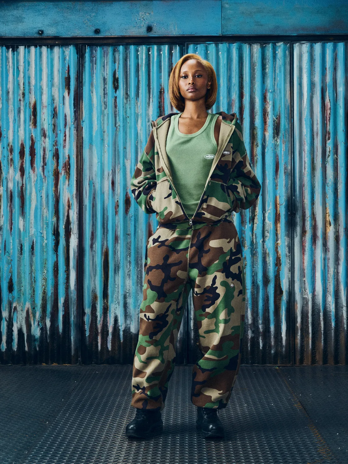 Corteiz Mini Island Hoodie Trainingsanzug Woodland Camo 440GSM