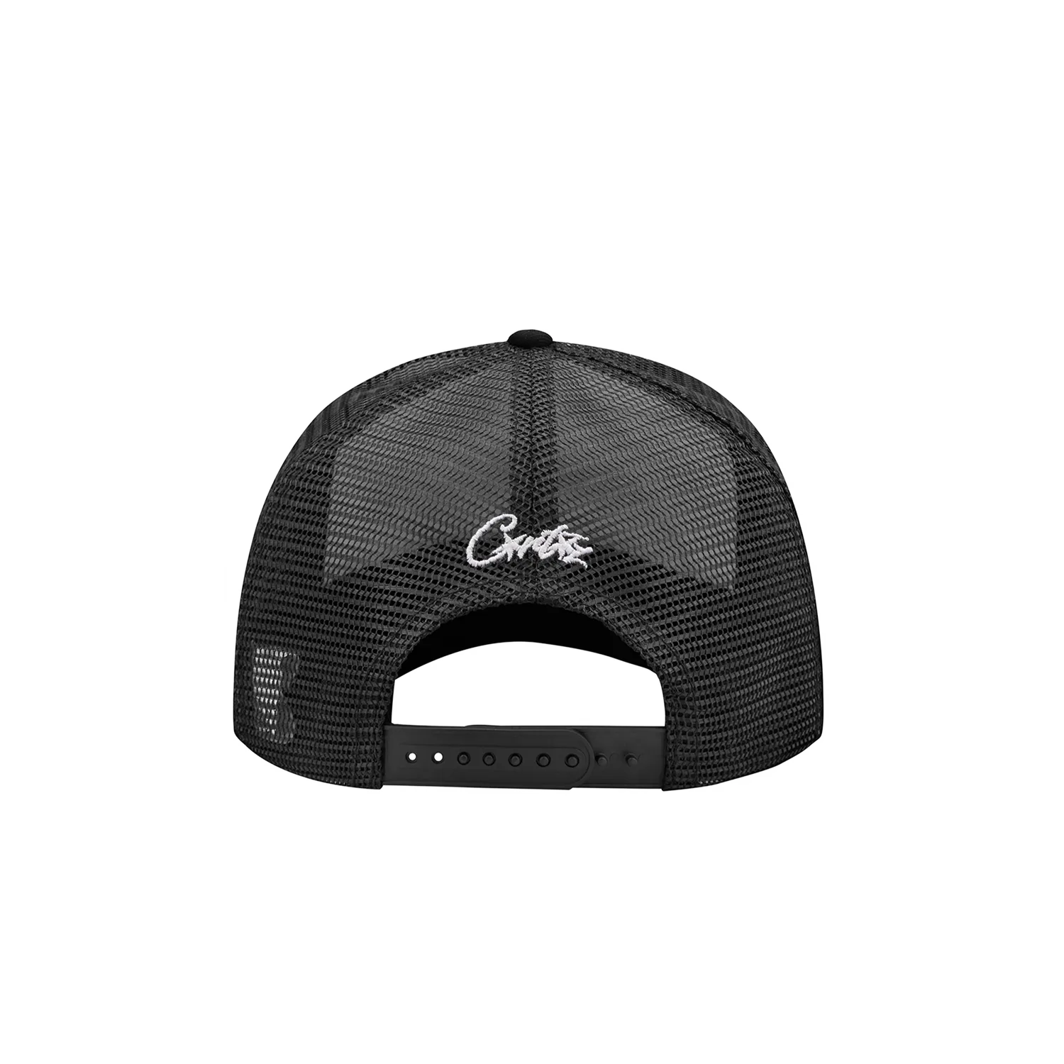 Corteiz Island Puff Print Trucker Hat White Black Snapback