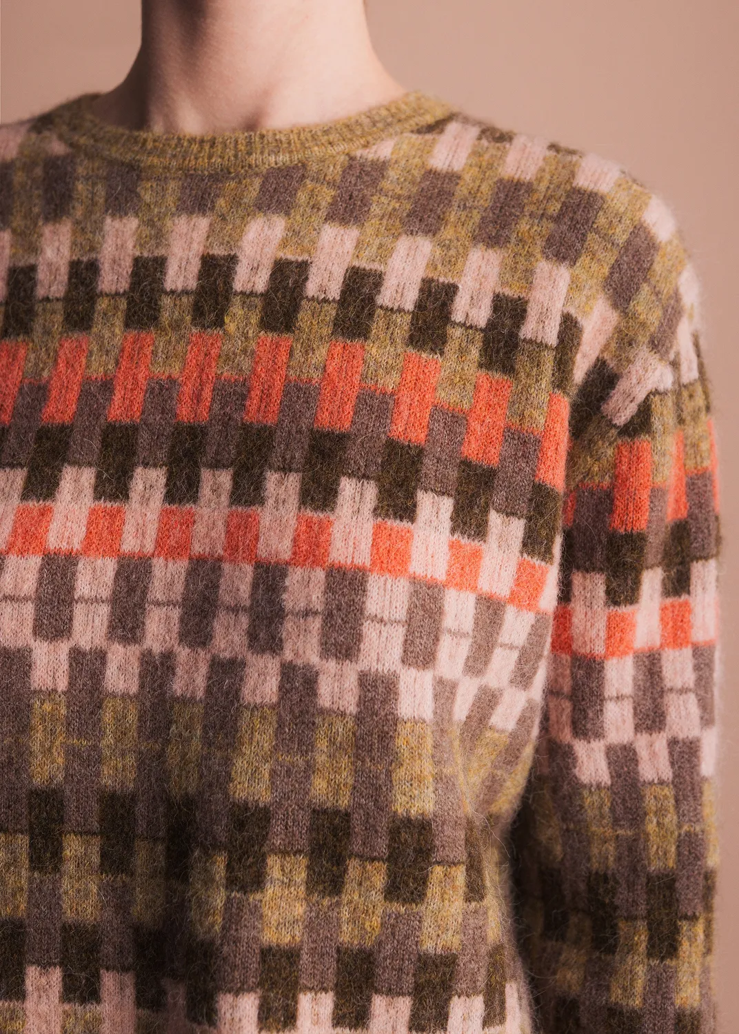 Senatex Pullover Grafisches Muster Multicolor Alpaka-Wolle