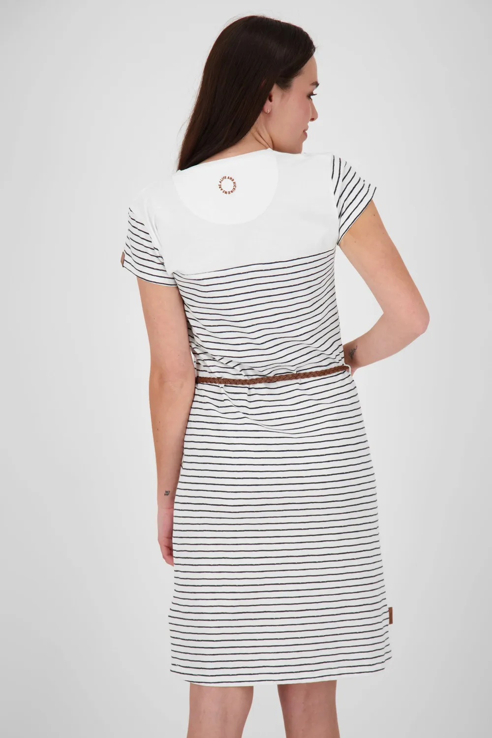 Alife & Kickin LeonieAK Kleid Weiß Geringelt Jersey