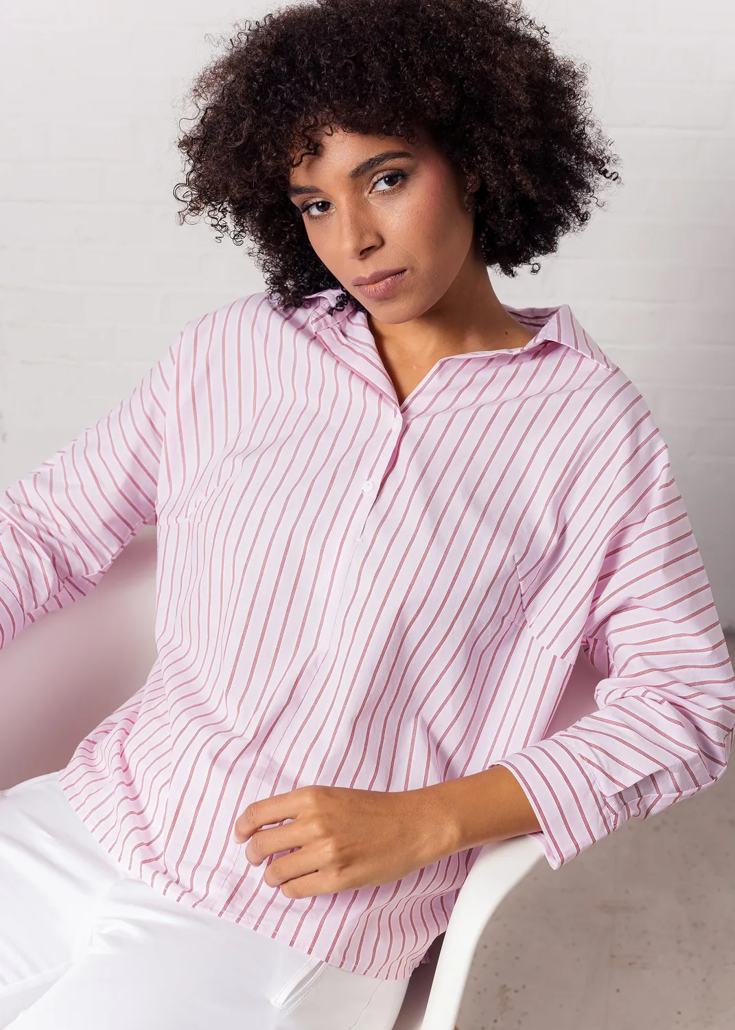Senatex Bluse Aurora Stripes Gestreift Baumwolle