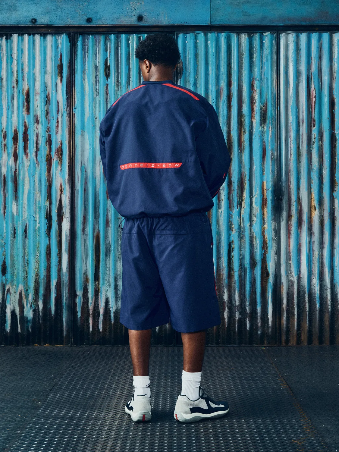 Corteiz Rossa Short Navy Nylon-Shorts