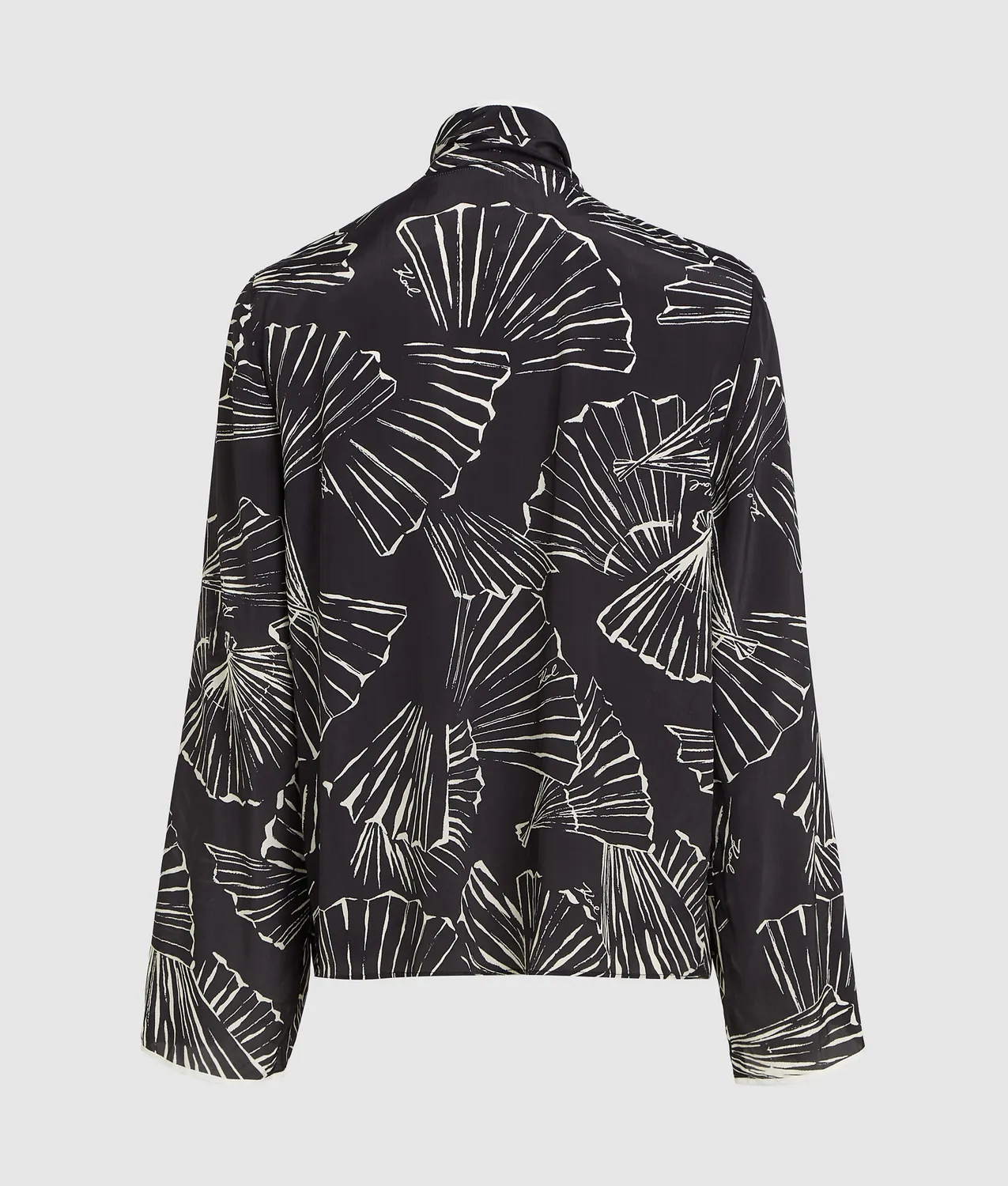 Karl Lagerfeld Fan Print Bluse Schal-Top