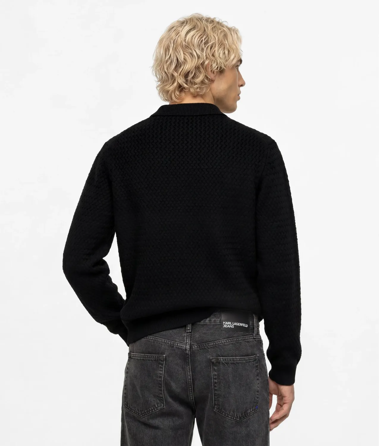 Karl Lagerfeld KL Jeans Strickpolo Langarm Shirt
