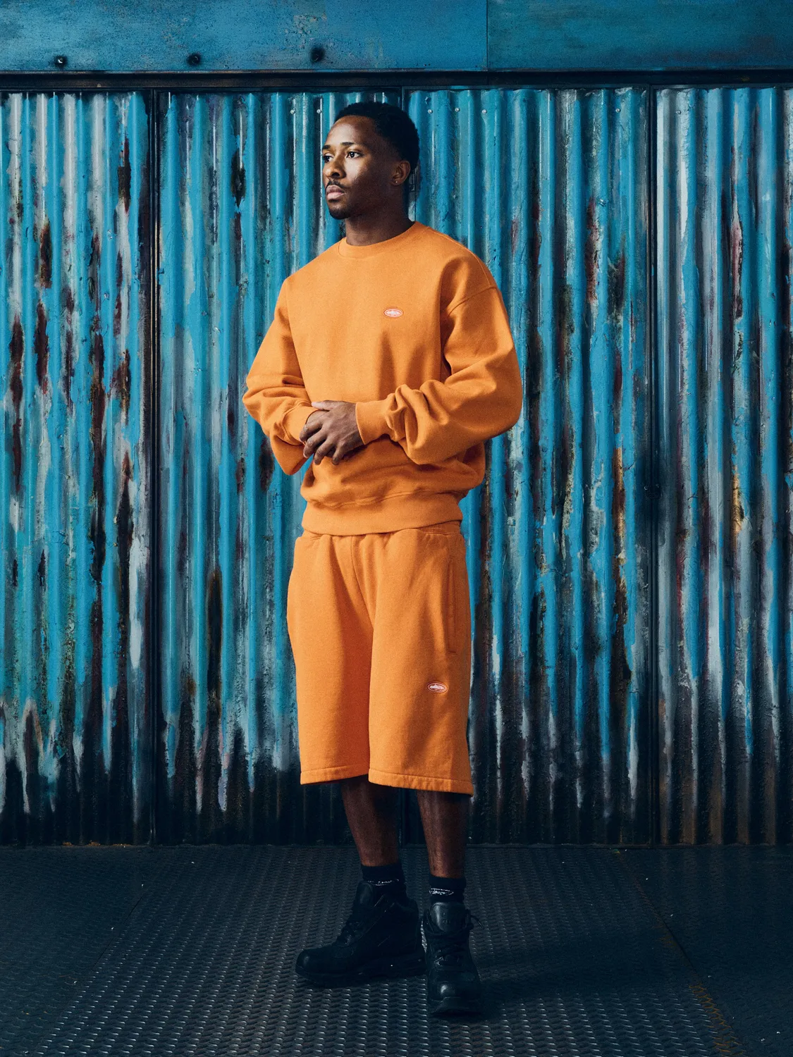 Corteiz Mini Island Sweatshort Orange Baumwolle