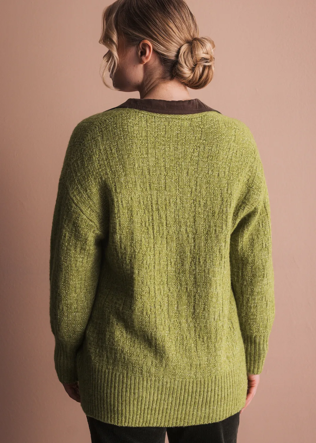Senatex Strickjacke offen Wolle-Baumwolle Moss Cardigan