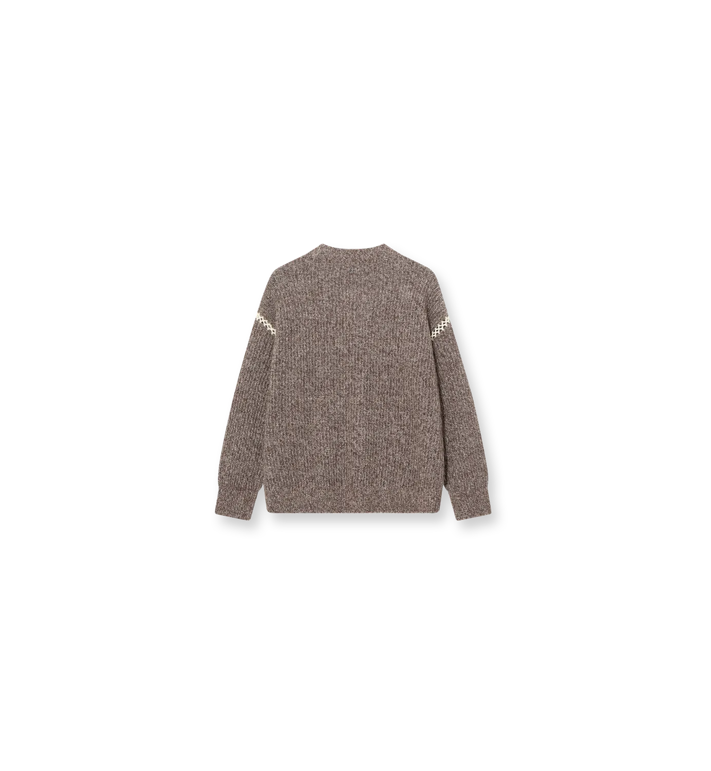 Mos Mosh Neat Crochet Knit Pullover Tarmac Melange