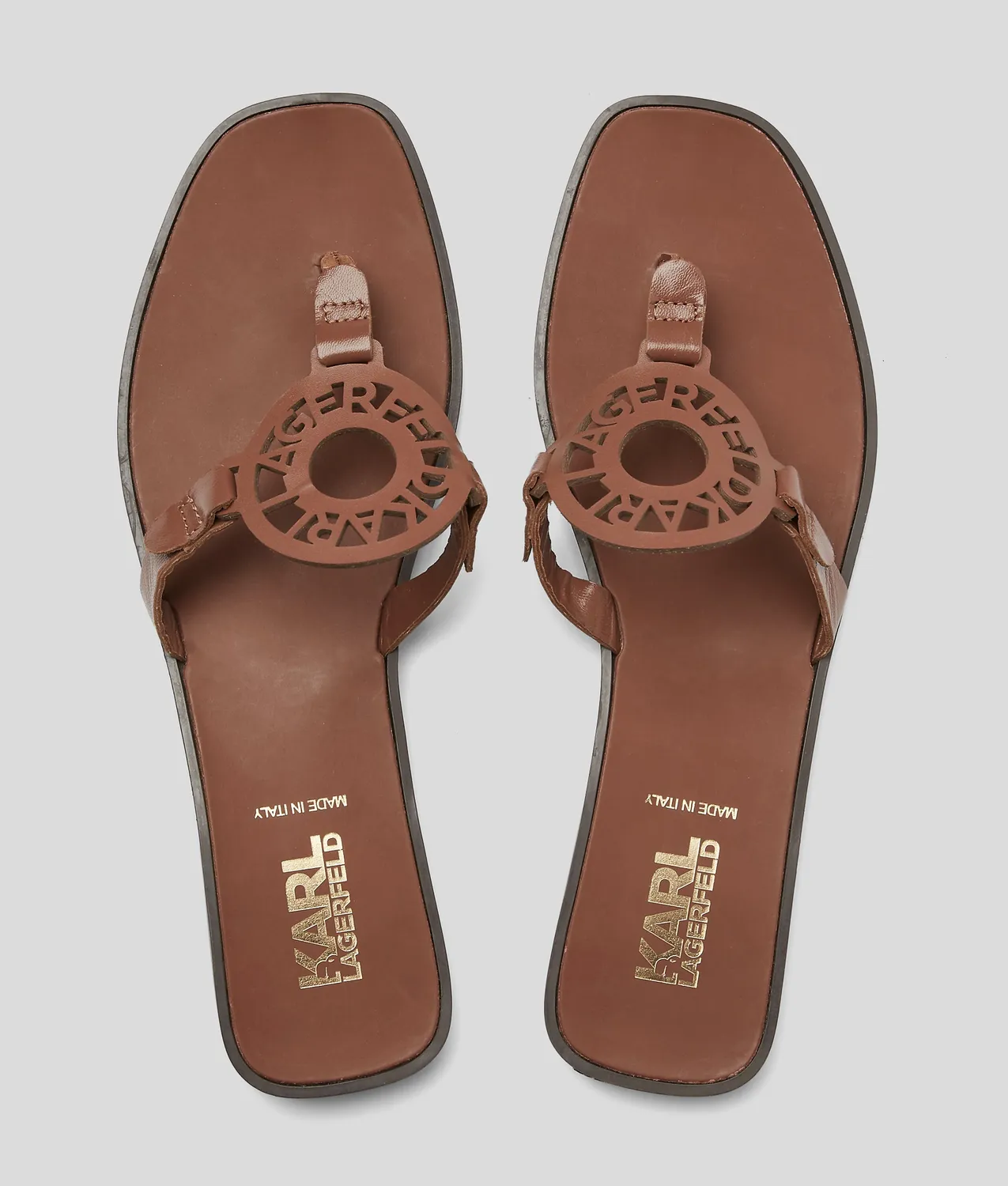 Karl Lagerfeld Ring Logo Sandalen Leder